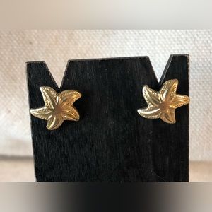 Costume Gold Tone Metal Starfish Post Earrings